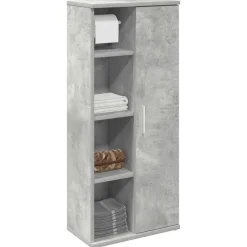 Kylpyhuonekaappi rullatelineellä Betoninharmaa 39x22x90 cm (58527)*FinePRICE