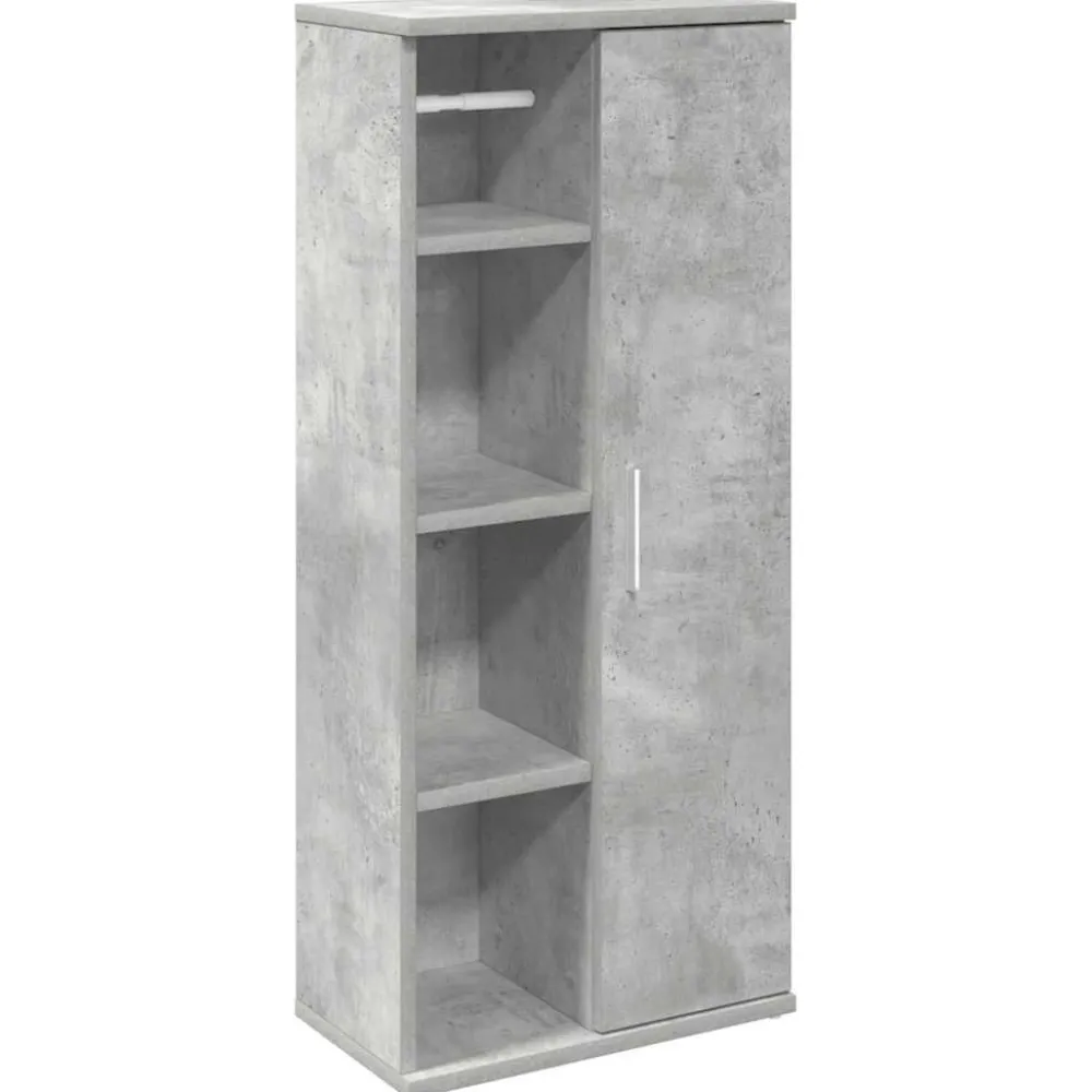 Kylpyhuonekaappi rullatelineellä Betoninharmaa 39x22x90 cm (58527)*FinePRICE