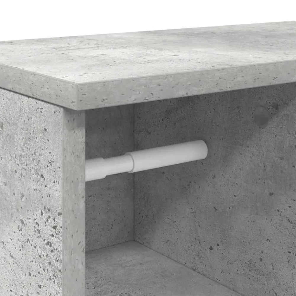 Kylpyhuonekaappi rullatelineellä Betoninharmaa 39x22x90 cm (58527)*FinePRICE