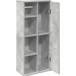 Kylpyhuonekaappi rullatelineellä Betoninharmaa 39x22x90 cm (58527)*FinePRICE