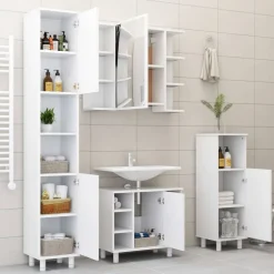 Outlet Kylpyhuonekaappi 30x30x95 cm lastulevy eri värejä Kylpyhuoneen Kaapit
