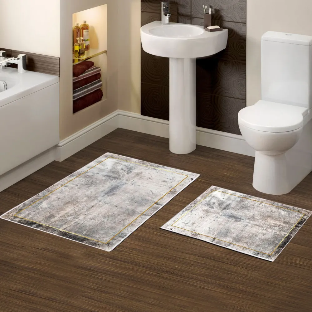 Kylpyhuonemattosetti Kt479, 2kpl, harmaa*Linento Best
