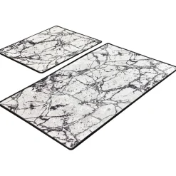 New Kylpyhuonemattosetti Marble, 2kpl, valkoinen Kylpyhuonetekstiilit