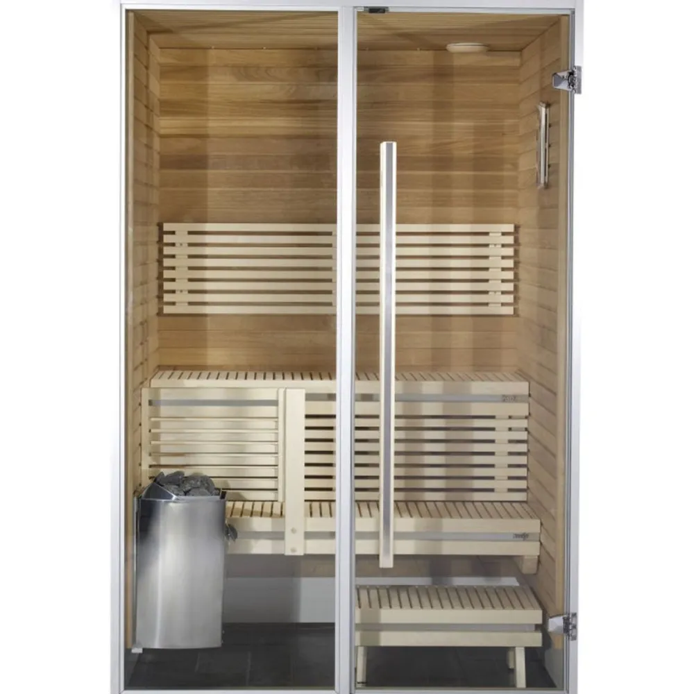 Kylpyhuonesauna Sirius Formula 1200x1240mm eri materiaaleja*Harvia Hot