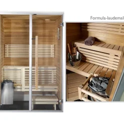 Sale Kylpyhuonesauna Sirius Formula 1200x1240mm eri materiaaleja lämpökäsitelty panelointi Saunat