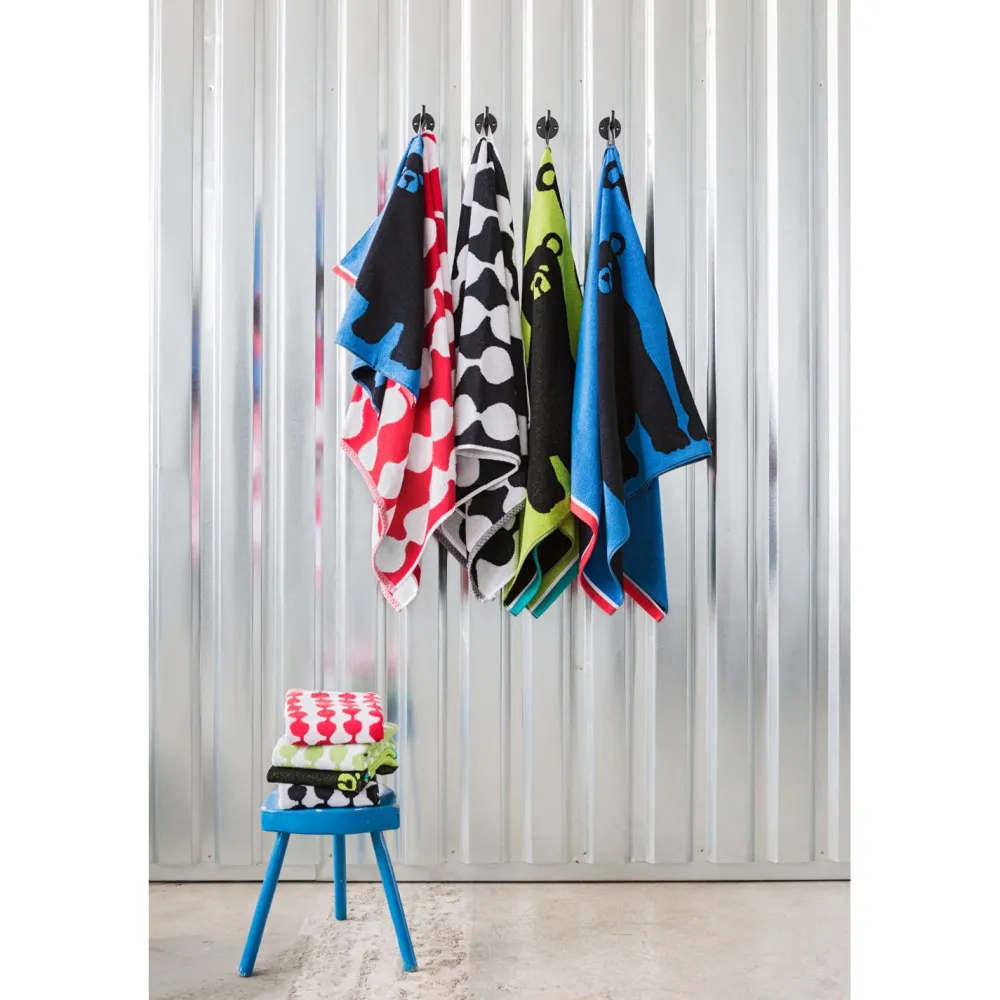 Clearance Kylpypyyhe Pampula 70x150 cm musta/valkoinen Kylpyhuonetekstiilit