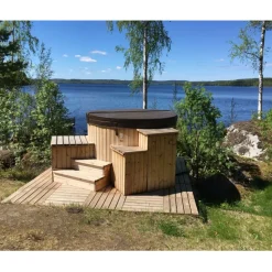 Kylpytynnyri kaasukamiinalla City-Palju Arctic 4-6 hlöä 1200l brown/graphite black*SpaDealers