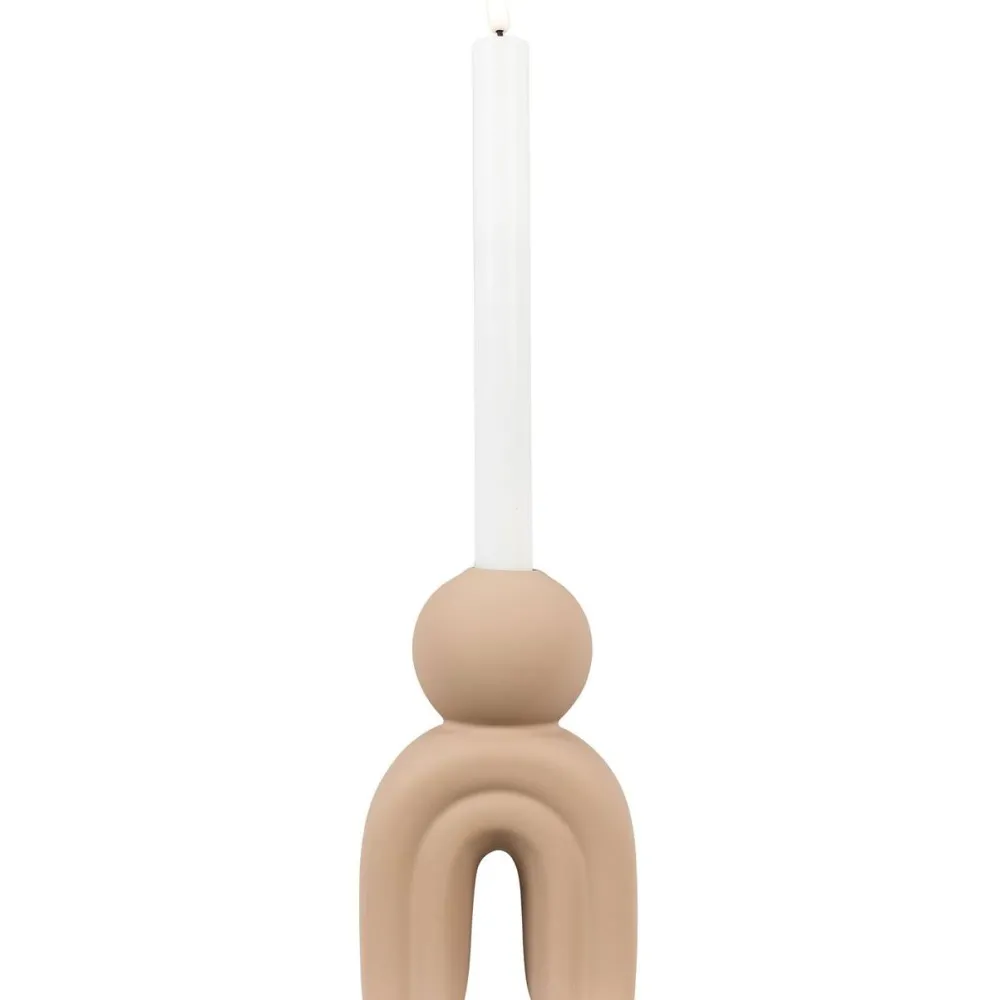 Kynttilänjalka , 10.5x6.5x17cm, keramiikka, ruskea*House Nordic Sale