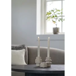 New Kynttilänjalka , ø7x10cm, aalto, travertiini Lyhdyt