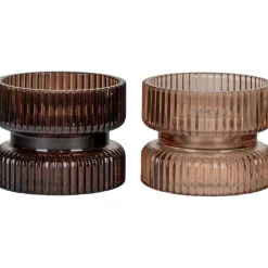 Clearance Kynttilänjalka/tuikkukuppi , ø9x7cm, 2kpl, meripihka/ruskea Lyhdyt