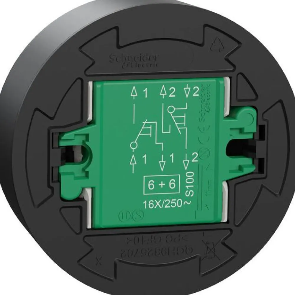Discount 6+6-kytkin Renova pinta-asennus musta Kytkimet