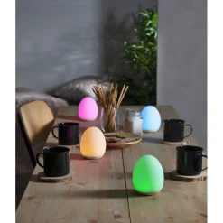 Outlet Ladattava LED-pöytävalaisin Oval Ø92x110 mm valkoinen Pöytävalaisimet