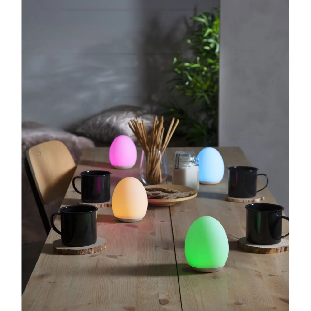 Outlet Ladattava LED-pöytävalaisin Oval Ø92x110 mm valkoinen Pöytävalaisimet