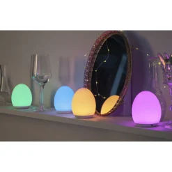 Outlet Ladattava LED-pöytävalaisin Oval Ø92x110 mm valkoinen Pöytävalaisimet