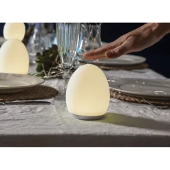 Outlet Ladattava LED-pöytävalaisin Oval Ø92x110 mm valkoinen Pöytävalaisimet