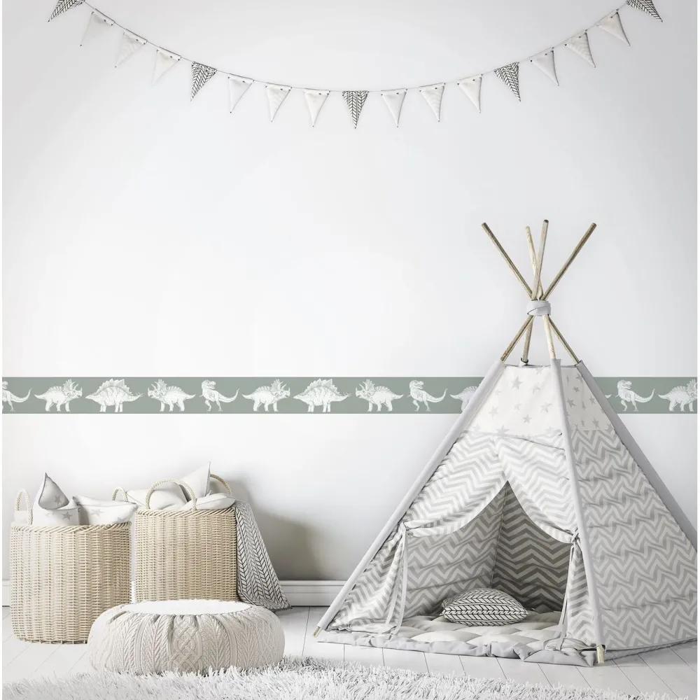 Best Lastenhuoneen boordi Kids Walls 45802, vinyylipinta, 0.18x5m, eläin, vihreä Tapettiboordit