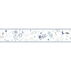 Hot Lastenhuoneen boordi Kids Walls 45849, vinyylipinta, 0.18x5m, avaruus, sininen Tapettiboordit