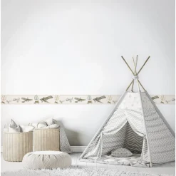 Sale Lastenhuoneen boordi Kids Walls 45857, vinyylipinta, 0.18x5m, beige Tapettiboordit