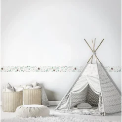 Lastenhuoneen boordi Kids Walls 45873, vinyylipinta, 0.18x5m, luonto, vihreä Tapettiboordit