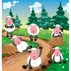Lastenhuoneen tapetti Dimex Sheep, 225x250cm, monivärinen, eläinkuosi*Tapetit.fi Clearance