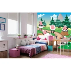 Lastenhuoneen tapetti Dimex Sheep, 225x250cm, monivärinen, eläinkuosi*Tapetit.fi Clearance