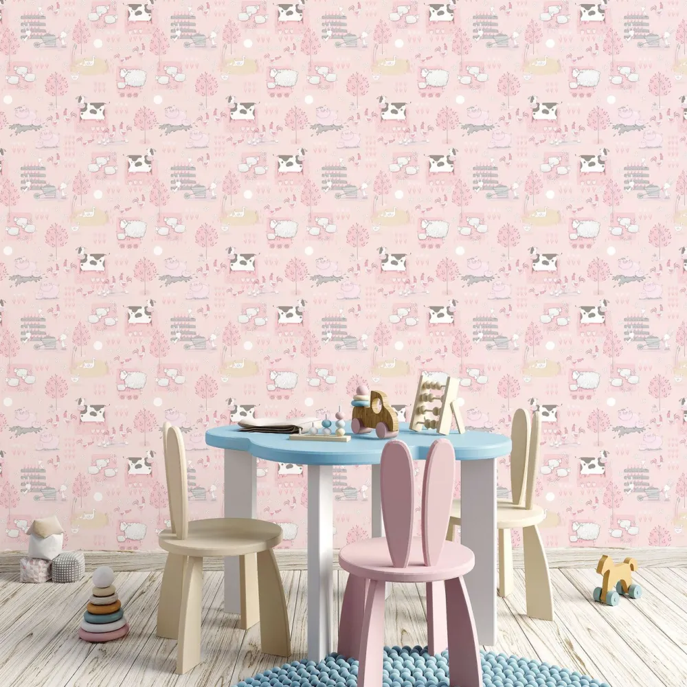 Hot Lastenhuoneen tapetti Tiny Tots 2 G78374-77, eläin Lastenhuoneen Tapetit