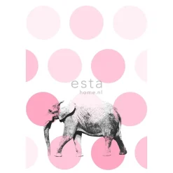 Lastenhuoneen tapetti PhotowallXL Elephant 158708 1860x2790 mm vaaleanpunainen*Esta Sale