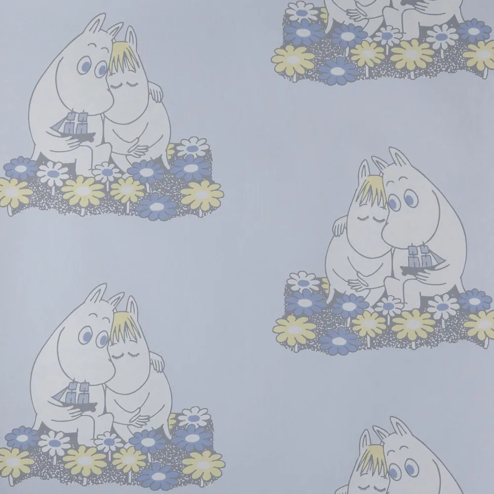 Lastenhuoneen tapetti Muumi 4909-2, 0,53x11,2m, sininen, non-woven*Sandudd New