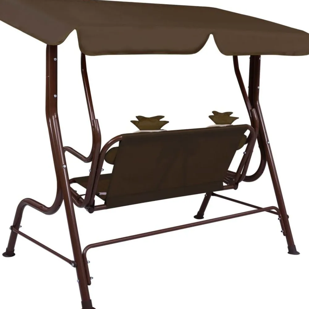 Sale Lasten keinupenkki ruskea 115x75x110 cm kangas Lasten Pihakalusteet
