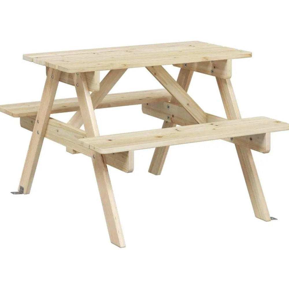 Lasten piknikpöytä, 4 lapselle, aurinkovarjoreikä, täysi kuusi, eri värejä (38276)*FinePRICE Online
