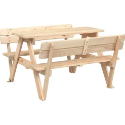 Lasten piknikpöytä 4 lapselle aurinkovarjolla täysi kuusi (81617)*FinePRICE Sale