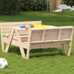 Discount Lasten piknikpöytä 88x122x58 cm, eri materiaaleja ja värejä (33989) Lasten Pihakalusteet