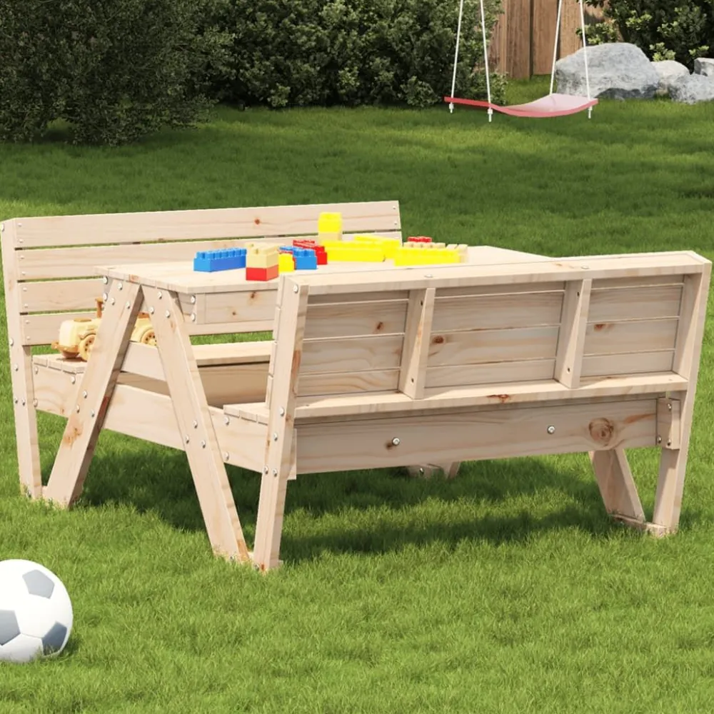 Discount Lasten piknikpöytä 88x122x58 cm, eri materiaaleja ja värejä (33989) Lasten Pihakalusteet