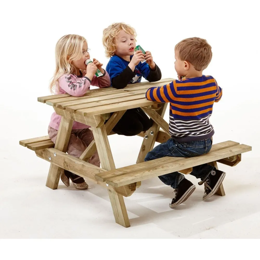 Lasten pöytä-penkkisetti Active, 91x89x57.5cm, painekyllästetty puu*Nordic Play New