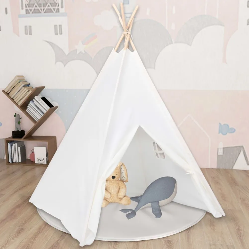 Hot Lasten tiipiiteltta + laukku peachskin valkoinen 120x120x150cm Lelut