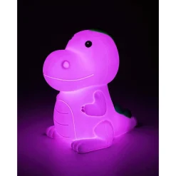 Lasten yöpöytävalaisin Dinoo 14cm, RGB, ladattava, valkoinen/moniväri*Rabalux Outlet