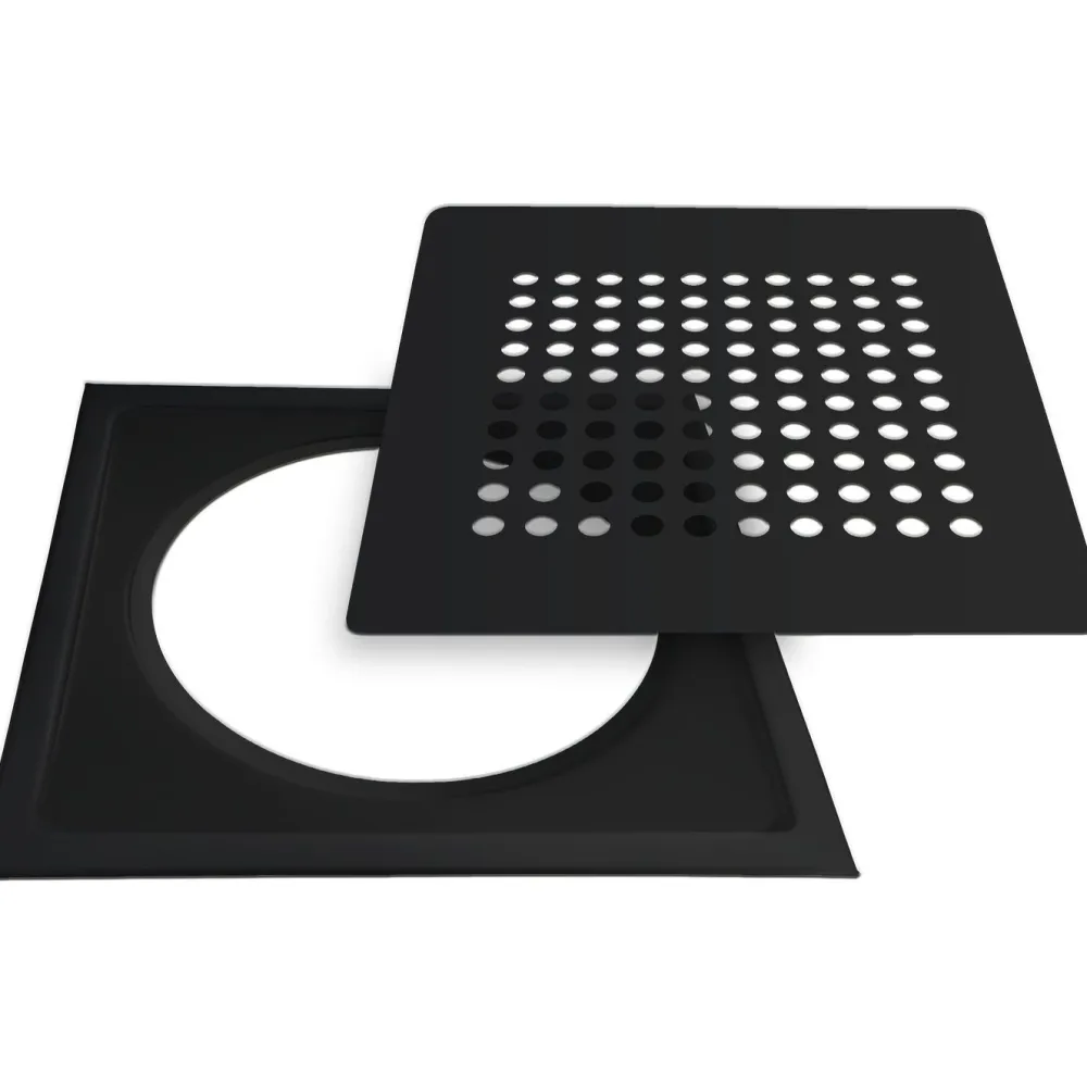 Hot Lattiakaivon kansi Design Neliö Mattamusta RST 197 x 197 mm Lattiakaivot