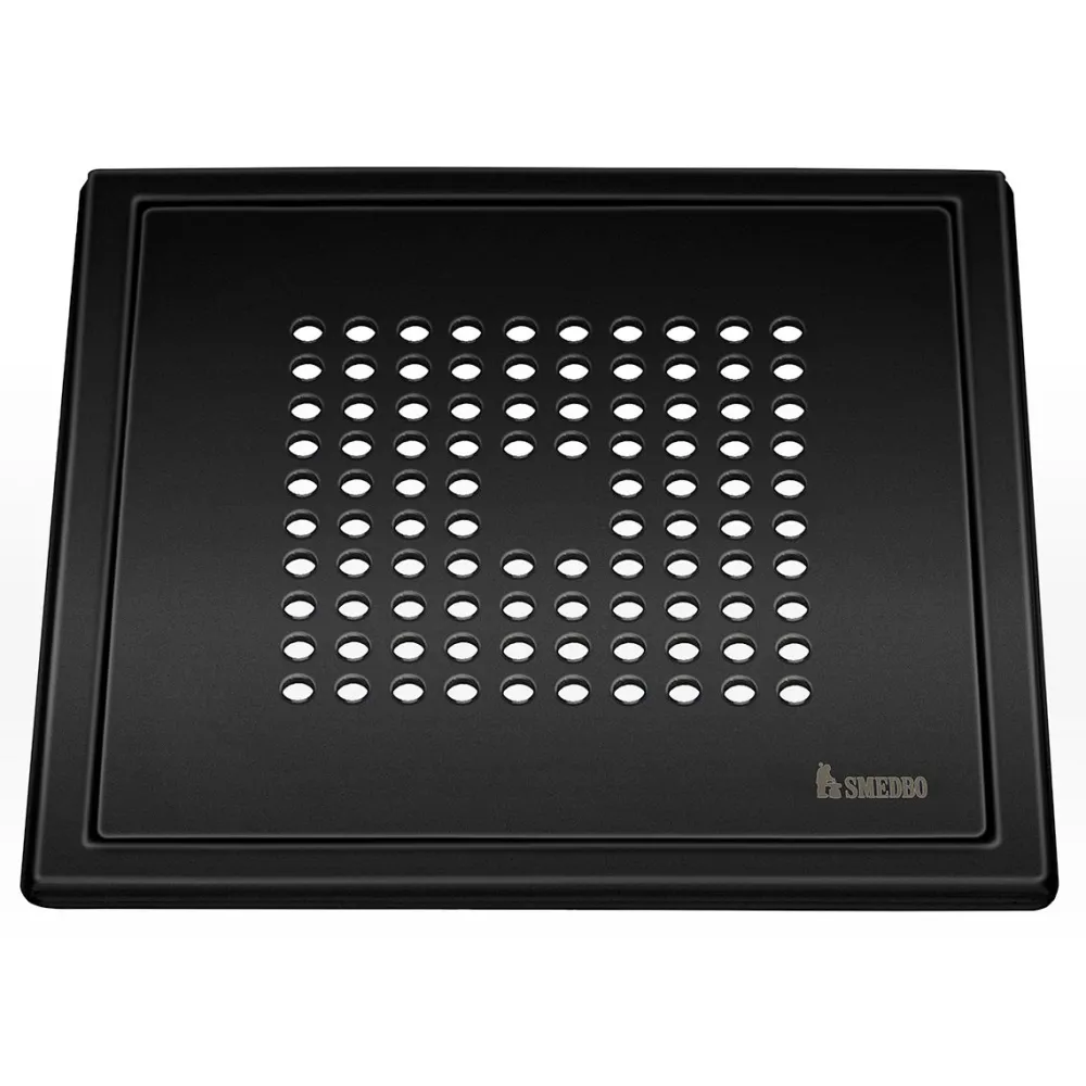 Online Lattiakaivonkansi Outline Neliö 200x200 mm musta Lattiakaivot