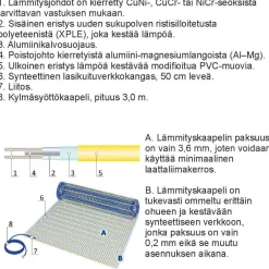 Online Lattialämmitysmatto , 170 W/m² + termostaatti MST-9, eri kokoja Lattialämmitysmatot|Lattialämmitys