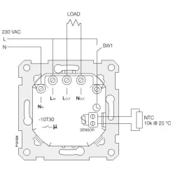 Lattiatermostaatti 5-50C 16A 230V UKR metalli Exxact*Schneider Electric Hot