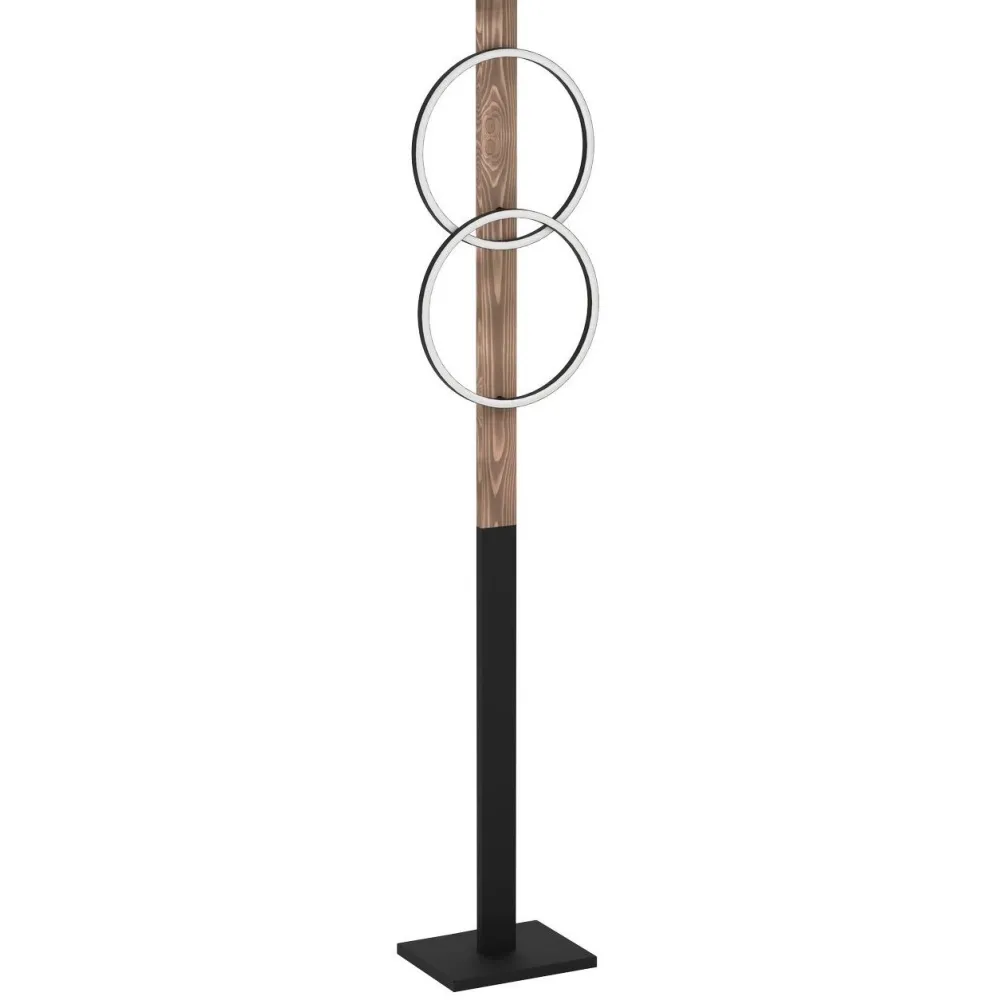 Lattiavalaisin Boyal, 150cm, 2xLED 12W, IP20, musta/puu Lattiavalaisimet