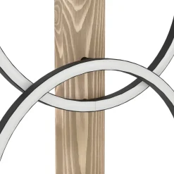 Lattiavalaisin Boyal, 150cm, 2xLED 12W, IP20, musta/puu Lattiavalaisimet