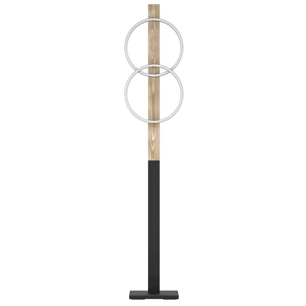 Lattiavalaisin Boyal, 150cm, 2xLED 12W, IP20, musta/puu Lattiavalaisimet