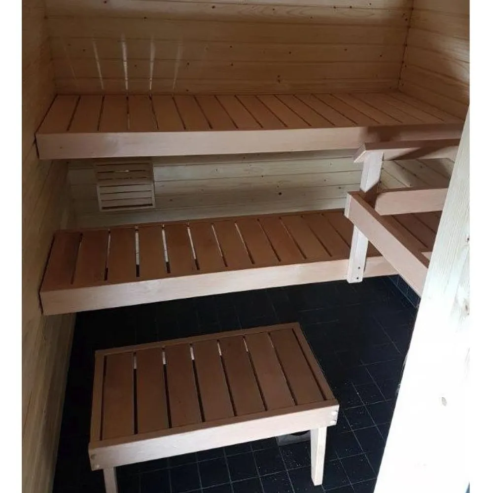 Outlet Laudepaketti IISI, leppä, sis. ylä- ja alalaude, kiuaskaide, jakkara ja kannatinpuut Laudepaketit