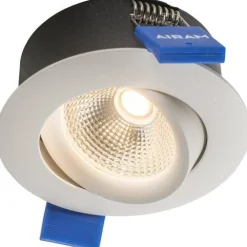 Online LED-alasvalo Compact, Ø80x39mm, IP44/IP20, 5W/840, himmennettävä, suunnattava, valkoinen Alasvalot|Kylpyhuonevalaisimet