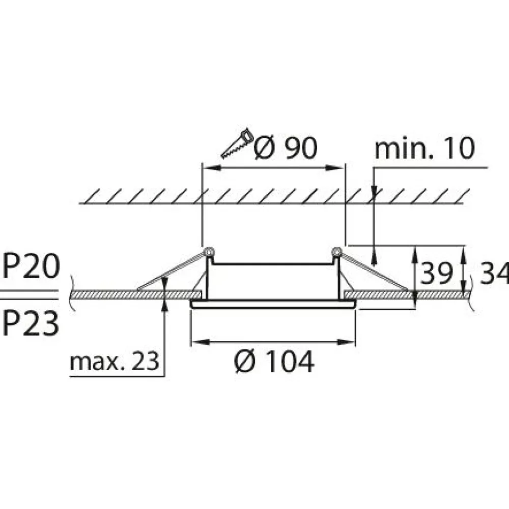 LED-alasvalo Planex, 5W/828, GX53, Ø104x39mm, IP23, valkoinen*Airam Hot