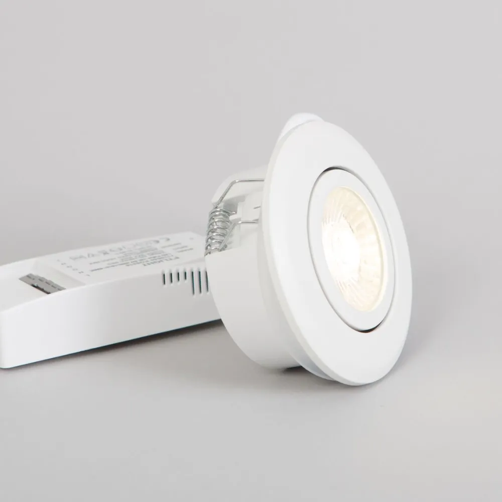 New LED-alasvalo Pallas, 6W, 450lm, IP44, 60°, himmennettävä, valkoinen, eri vaihtoehtoja Kattovalaisimet|Alasvalot