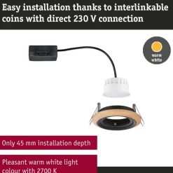 New LED-alasvalo Lanati Ø84mm upotettava 30° 6W 470lm 2700K Alasvalot