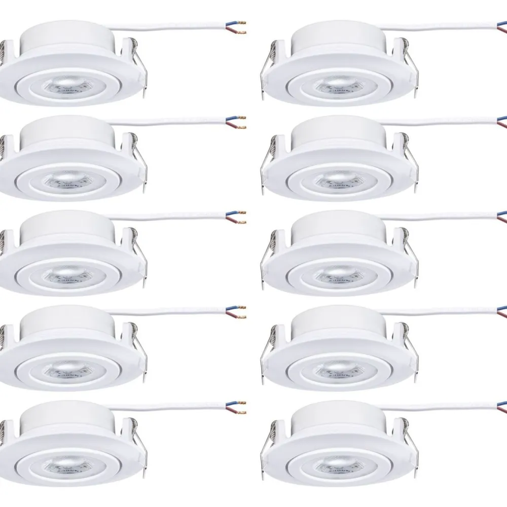 LED-alasvalo Ø82mm kääntyvä 70° 4.8W 10x450lm himmennettävä 3000K valkoinen, 10kpl/pkt*Paulmann Outlet