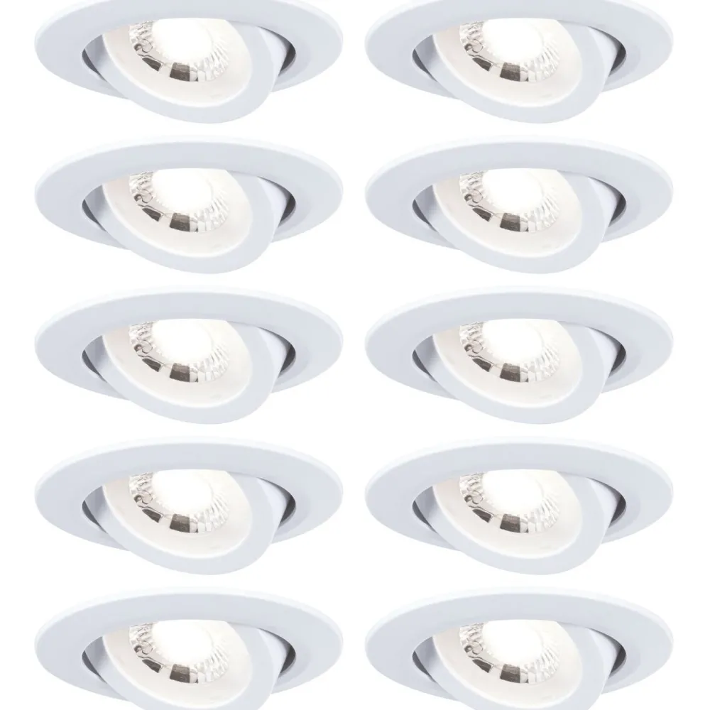 LED-alasvalo Ø82mm kääntyvä 70° 4.8W 10x450lm himmennettävä 3000K valkoinen, 10kpl/pkt*Paulmann Outlet
